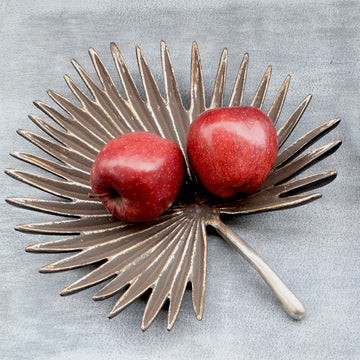 PALM LEAF METAL DECOR - SILVER S02