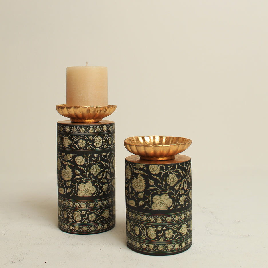 KALAMKARI PILLAR CANDLE HOLDER S02