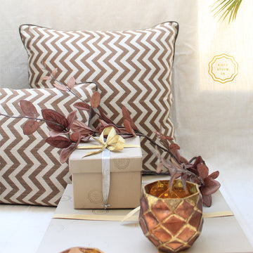 Kara Cushion Cover - Brown 20"x12"
